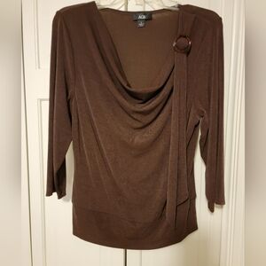 AGB Chocolate Brown Top Size Large EUC